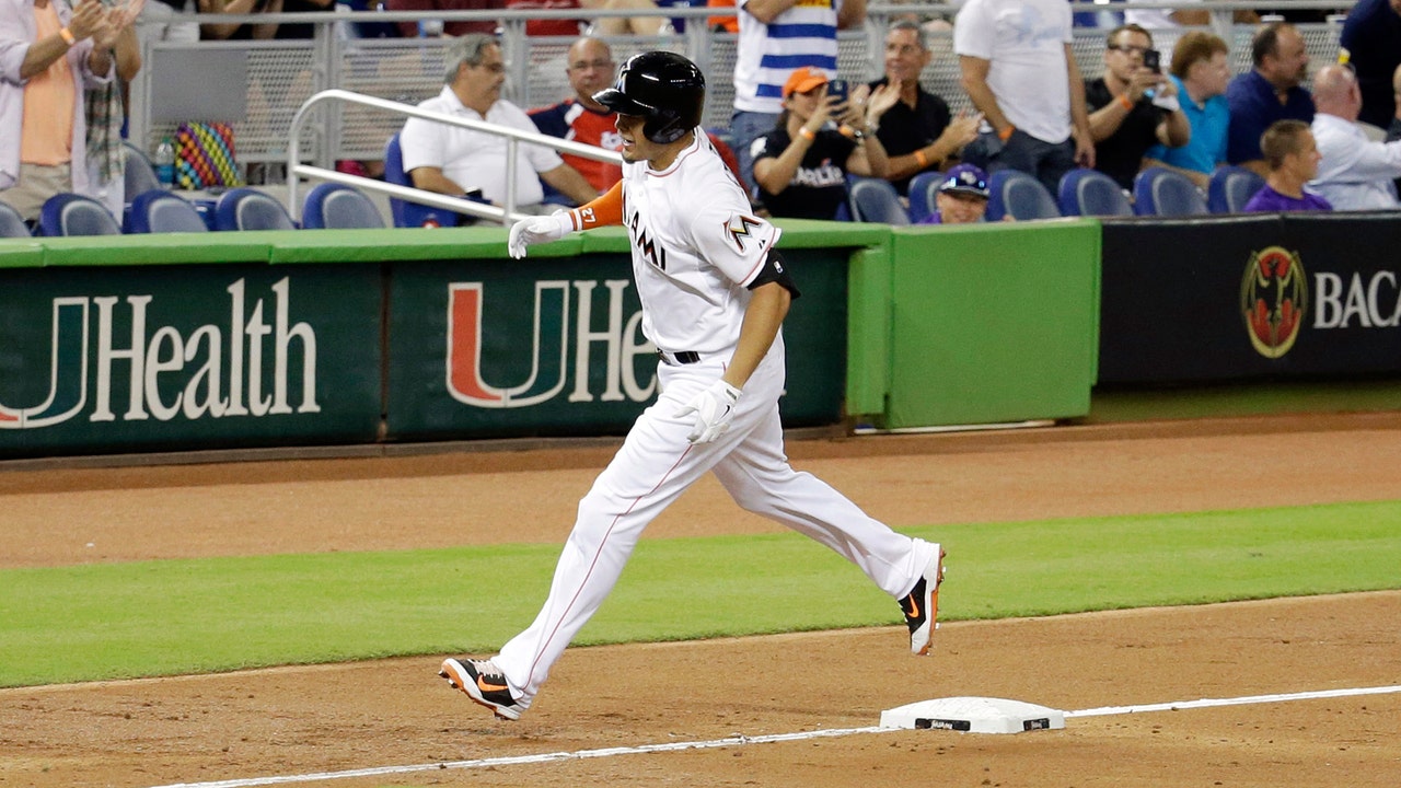 Fans get chance to cool off Marlins' Giancarlo Stanton in ALS challenge